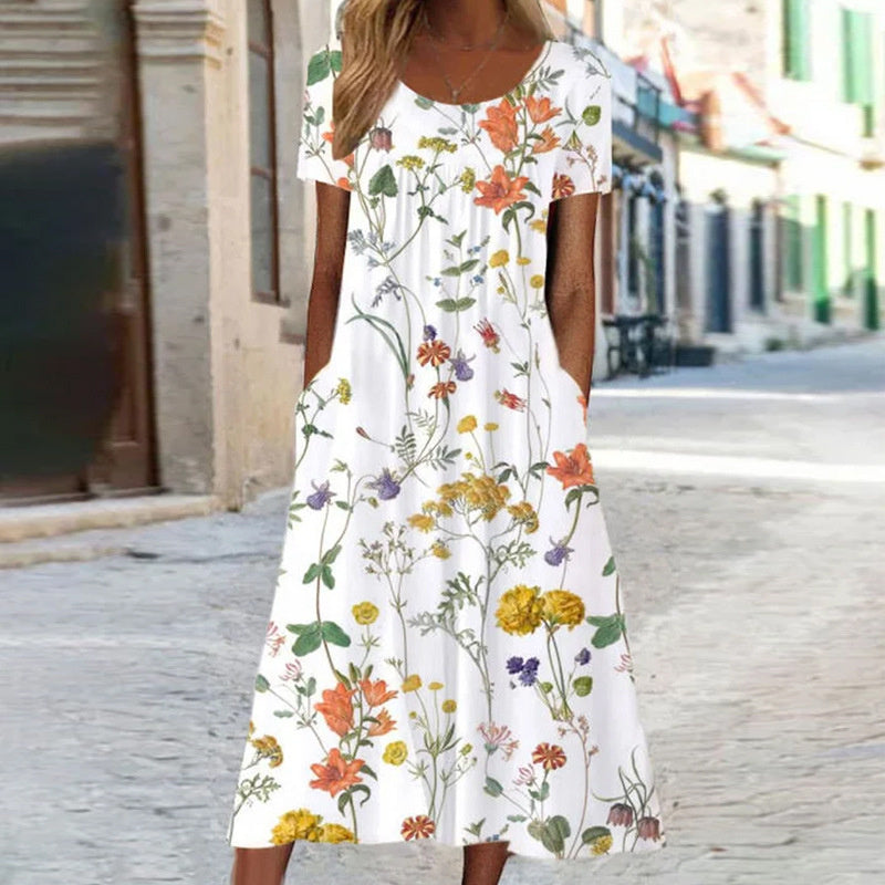 Isaura™ | Boho cvjetna haljina s prekrivačem za trbuh